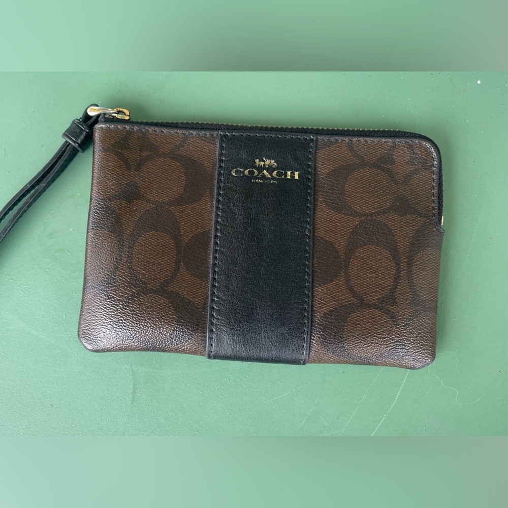 Coach monogram wristlet